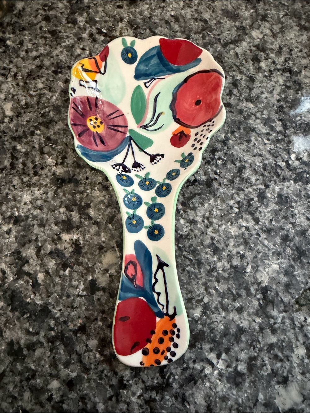 Anthropologie Floral Ceramic Spoon Rest and Salt & Pepper Set - Multicolor - Picture 3 of 3